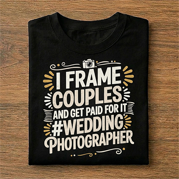 I Frame Couples and Get Paid for It Wedding Photographer T-Shirt