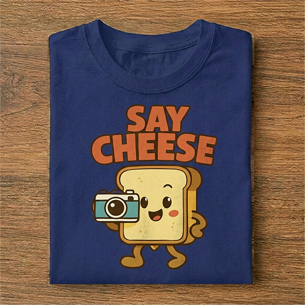 Funny Say Cheese Grilled Cheese with a Camera T-Shirt